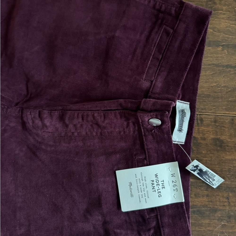 NWT Madewell The Tall Wide-Leg Pant in Corduroy - Super Stretch Size 26T - Picture 7 of 9